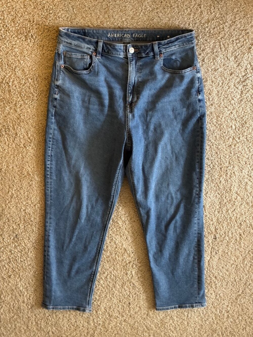 American Eagle  - Size 14 - High Rise - Straight Leg - Medium Wash - Denim Jeans